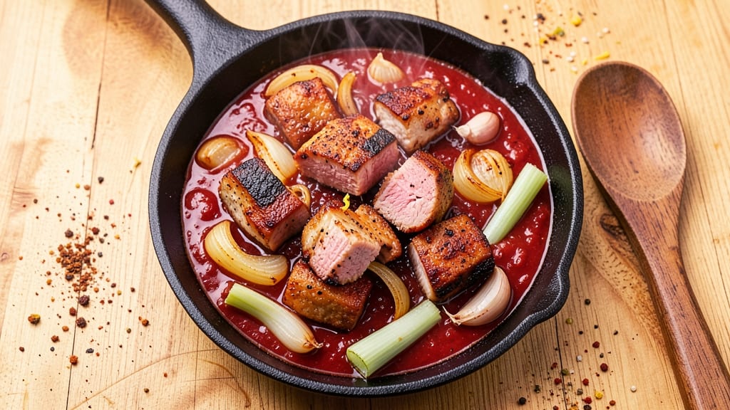 Barbosa's Red Pork Chili Recipe: Smoky-Spiced Depth With Celery Crown Crunch