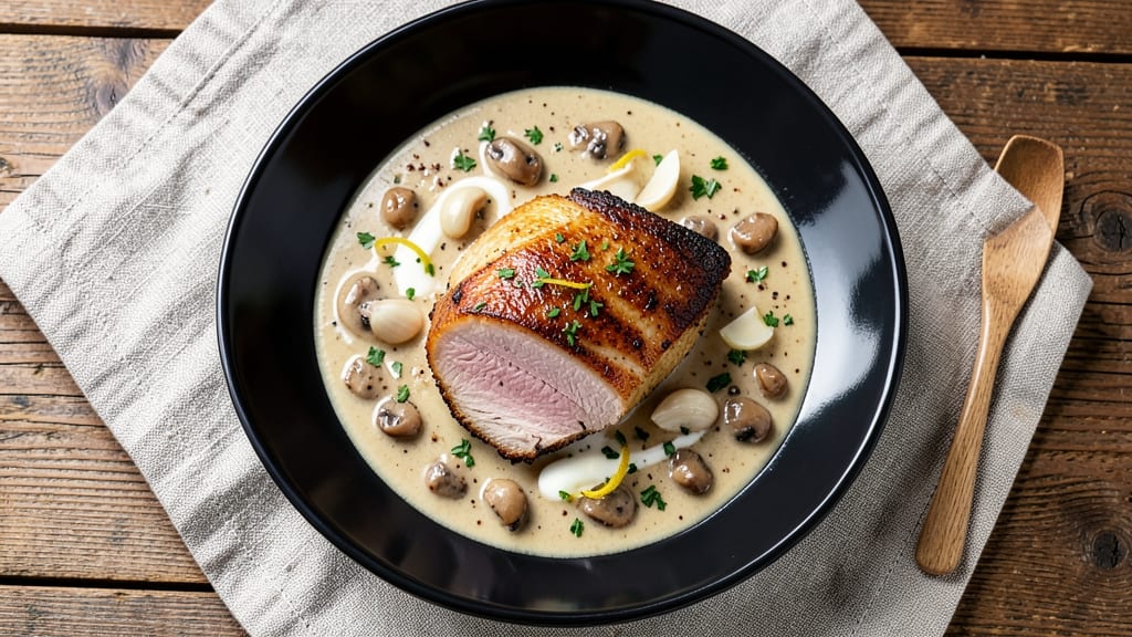 Slow Cooker Pork Chop Recipe with Cream of Mushroom Soup: Creamy Mushroom-Braised Tenderness in One Pot