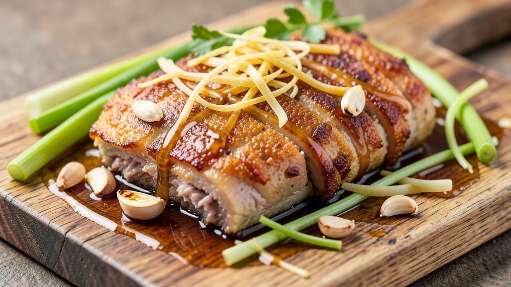 Jamie Oliver's Pork Belly Recipe: Crispy Celery Crowns Over Savory Glaze