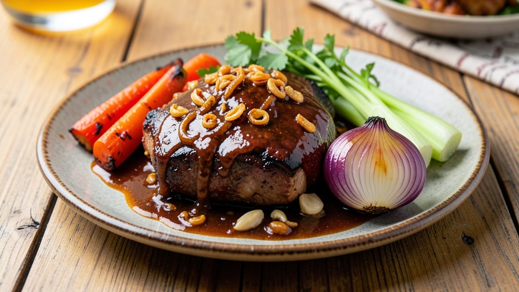 Buffalo Pork Recipe: Smoky-Spicy Shreds With Crunchy Celery Topping