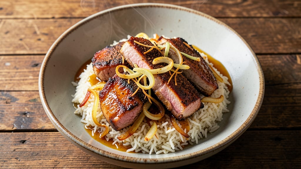 Cafe De Coral Baked Pork Chop Rice Recipe: Smoky Five-Spice Crust Over Silky Rice