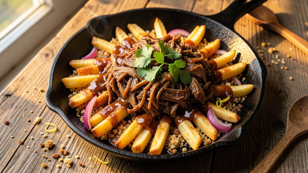 BBQ Pulled Pork Fries Recipe: Smoky-Sweet Shreds and Crispy Potato Stacks