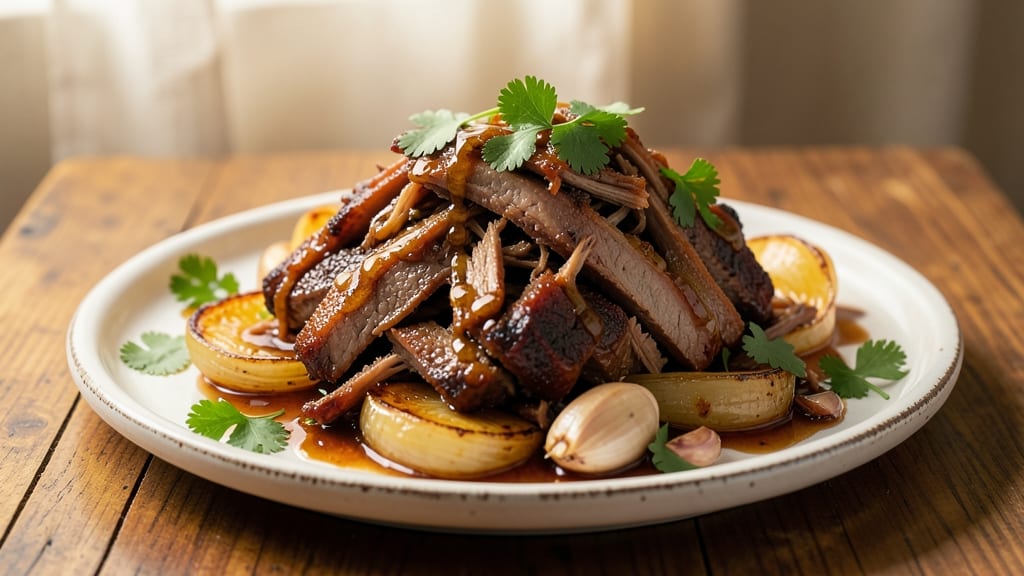 Carolina Pork Recipe: Smoky Vinegar-Braised Shoulder With Celery Crown Crunch
