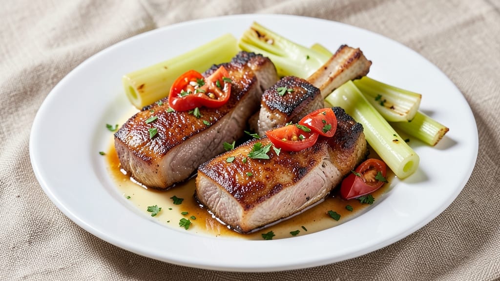 Best Bone-In Pork Chop Instant Pot Recipe: Juicy Pink Centers With Crispy Celery Crown