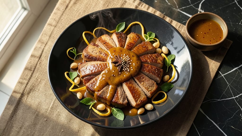 Braised Pork Loin Chinese Recipe: Five-Spice Glow and Celery Crown Crunch