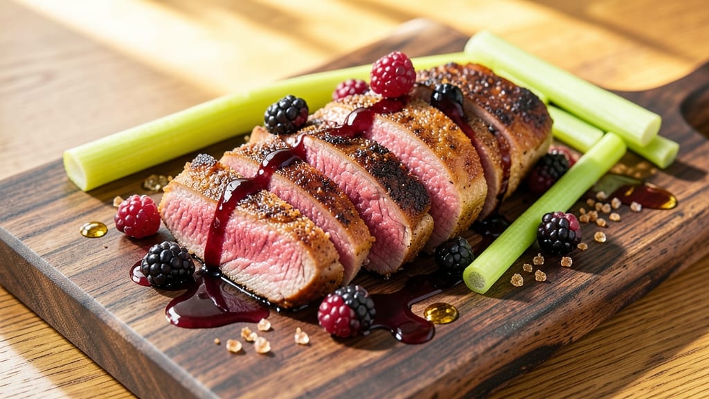 Blackberry Pork Recipe: Sweet-Tart Glaze with Crispy Celery Crown Topping