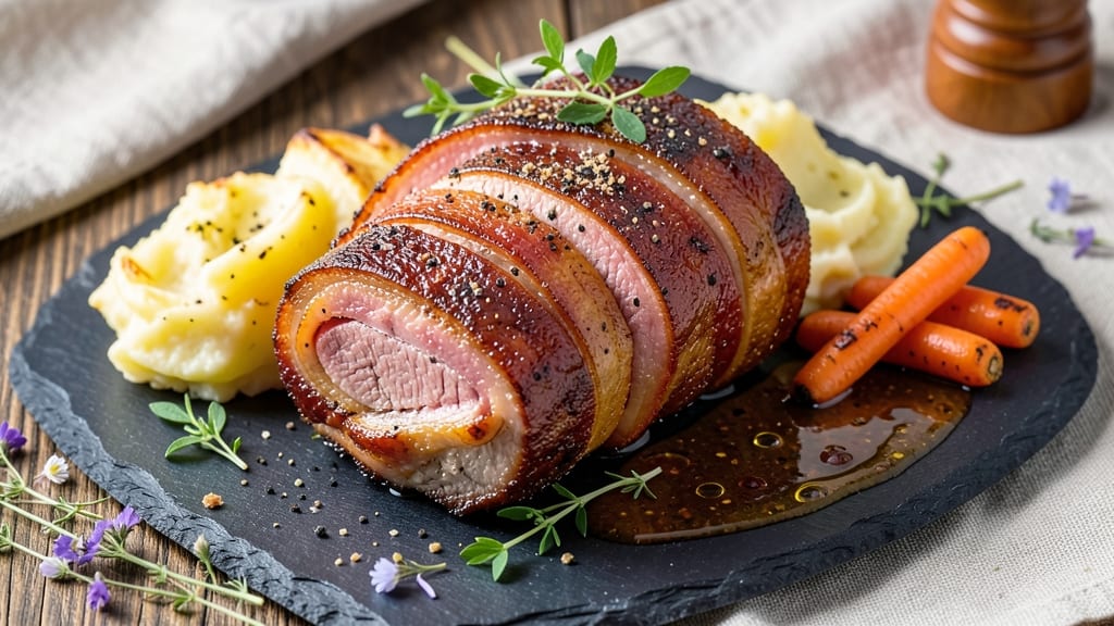 Boneless Bacon-Wrapped Pork Eye of Round Recipe: Smoky Crispy Bark Meets Juicy Pink Centers
