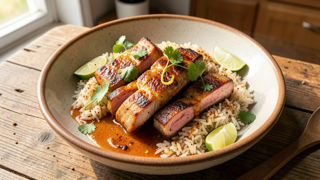 Puerto Rican Pork Chops and Rice Recipe: Mojo-Marinated Crispy Edges and Fluffy Cilantro Rice
