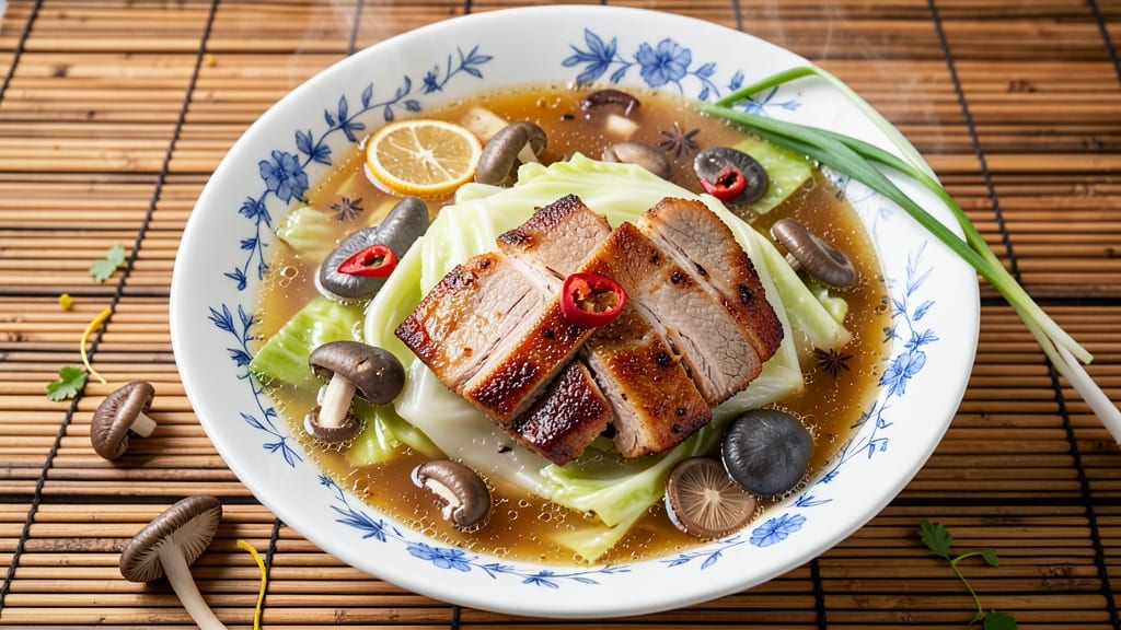 Chinese Pork Soup Recipe: Fragrant Ginger-Star Anise Broth Over Silky Shreds