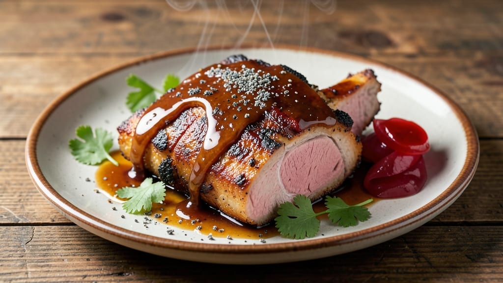 Call Pork Recipe: Smoky Five-Spice Glaze and Crispy Celery Crown Topping