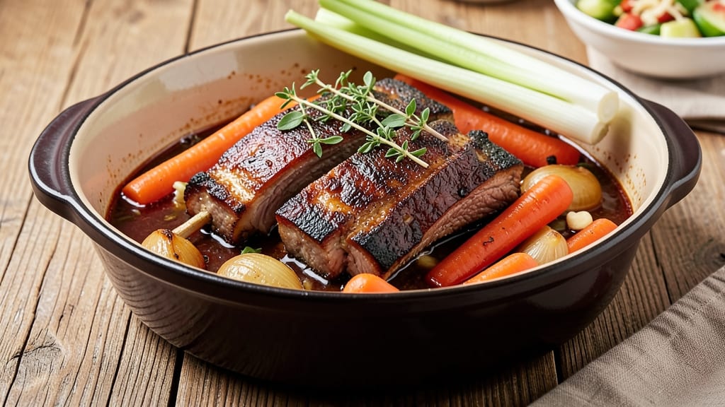 Braised Country Pork Ribs Recipe: Celery-Studded Braise for Rich, Fall-Off-Bone Tenderness