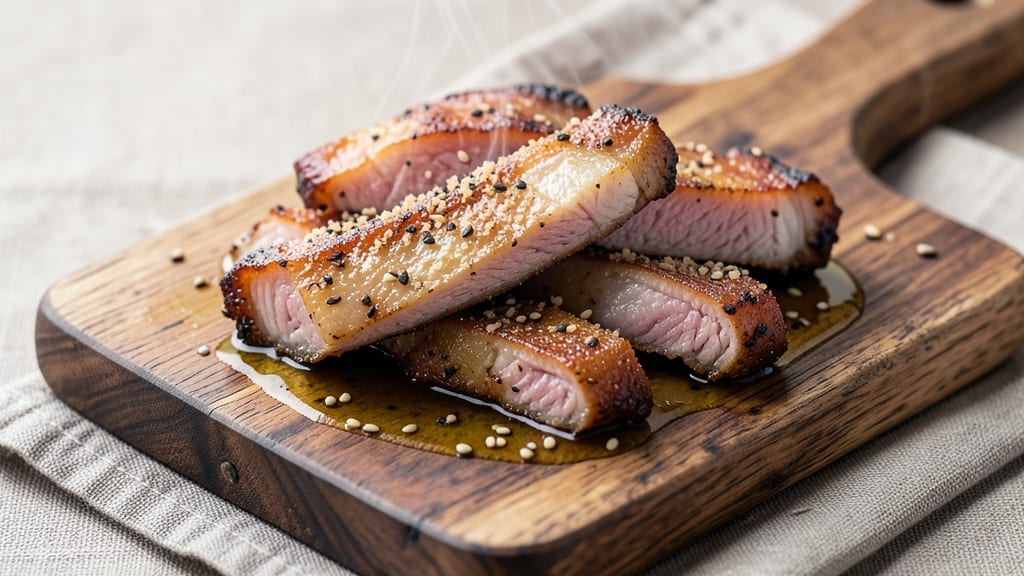 Baked Pork Belly Strips Recipe: Crispy Bark, Juicy Pink Hearts