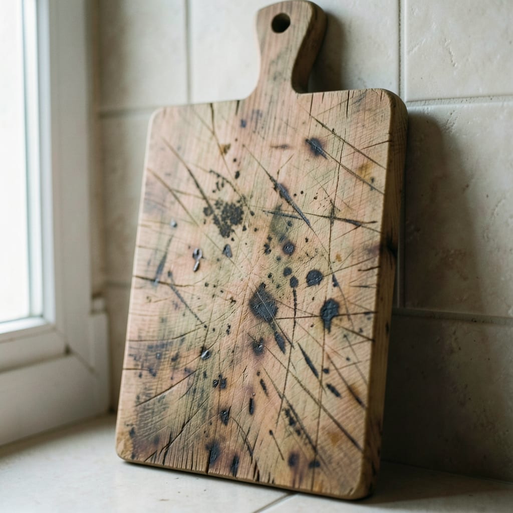 The wooden cutting board