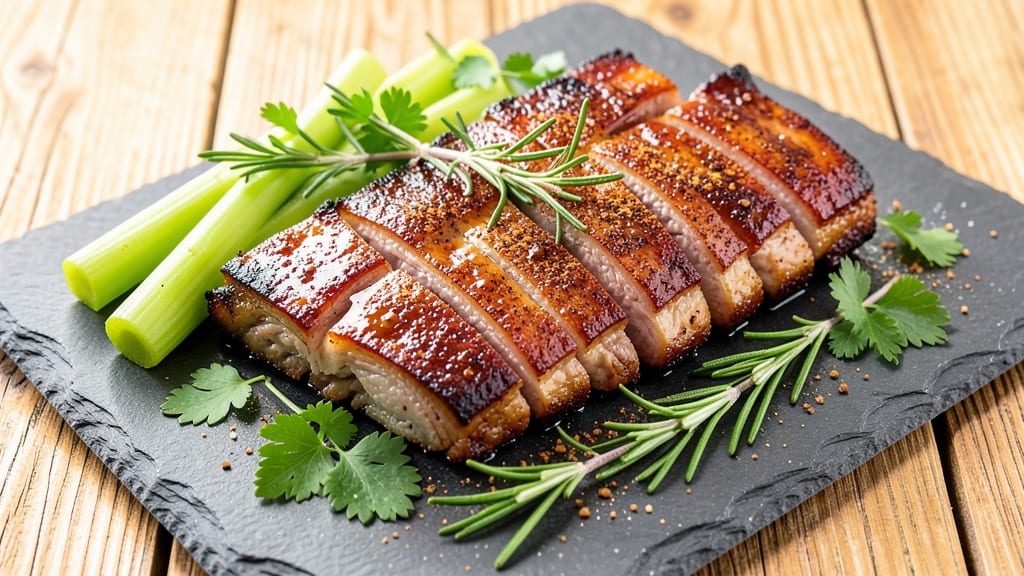 Healthy Pork Ribs Recipe: Lean Yet Smoky With Celery Crown Crunch