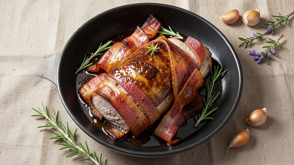 Brown Sugar Bacon-Wrapped Pork Tenderloin Recipe: Caramelized Glaze Meets Smoky Crisp