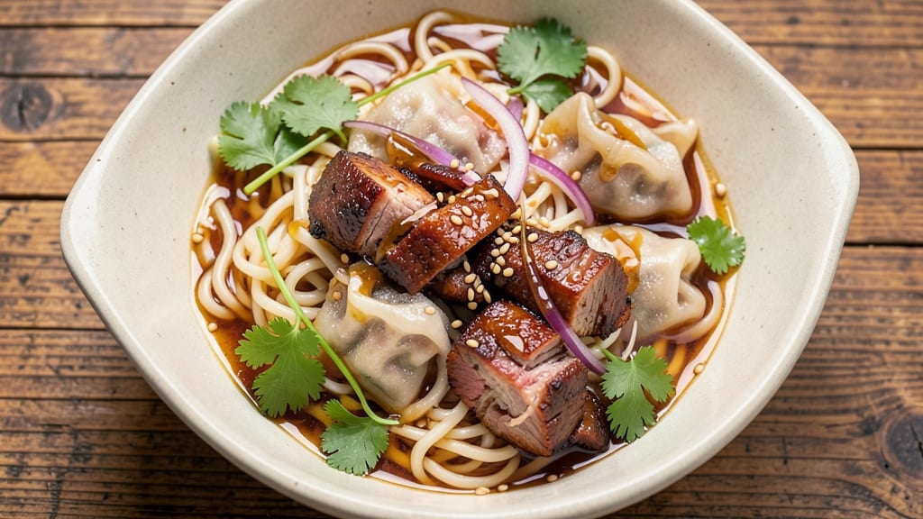 BBQ Pork Wonton Noodle Soup Recipe: Smoky-Sweet Broth With Crispy Wonton Strips