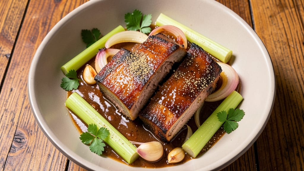 Pork Loin Country Style Ribs Boneless Recipe Slow Cooker: Slow-Cooked Tenderness With Celery Crown Topping