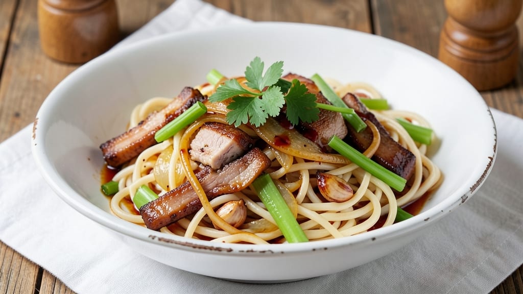 Canned Pork And Noodles Recipe: One-Pot Comfort with Celery Crown Crunch