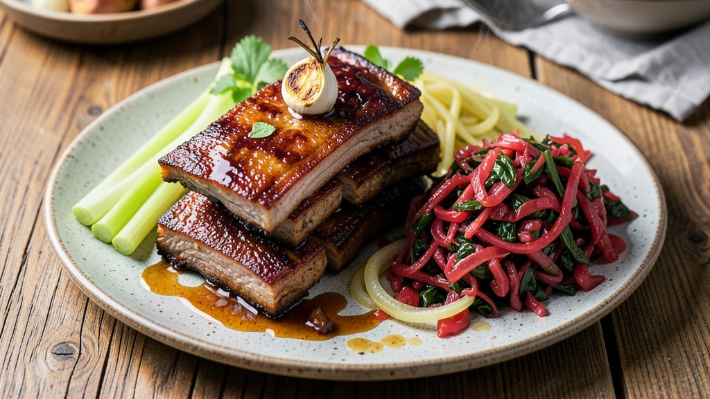 Boneless Pork Ribs and Sauerkraut Recipe: Smoky Tangy Pairing With Crispy Celery Topping