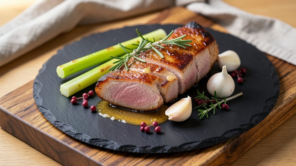 Baked Porterhouse Pork Chops Recipe: Crispy Celery Crown Over Smoky Herb Gravy