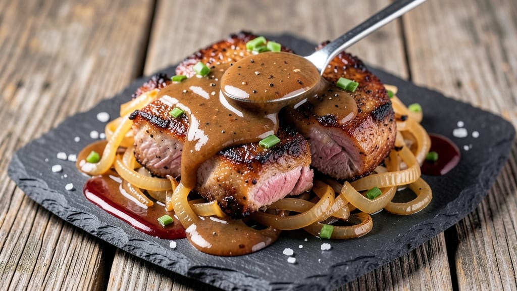 Cajun Ninja Smothered Pork Chops and Onion Gravy Recipe: Spicy-Sweet Sear and Velvety Pan Sauce